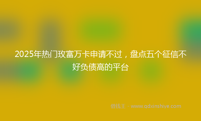 2025年热门玫富万卡申请不过，盘点五个征信不好负债高的平台