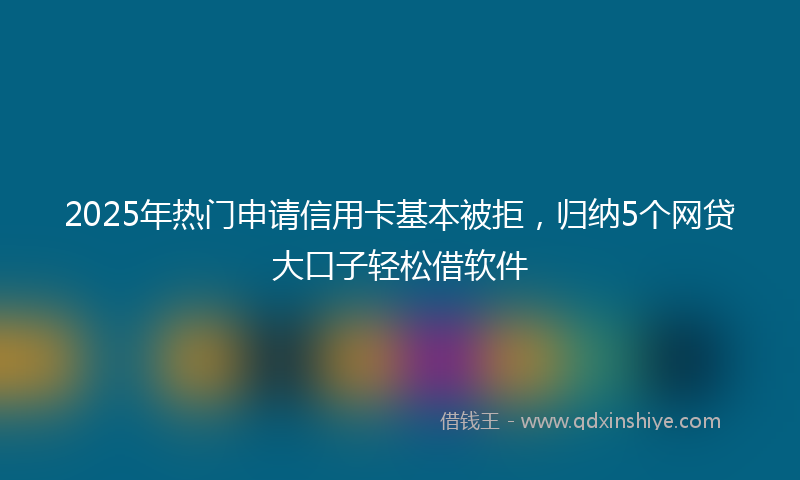 2025年热门申请信用卡基本被拒，归纳5个网贷大口子轻松借软件