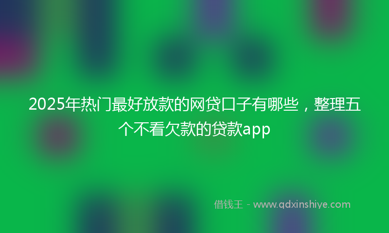2025年热门最好放款的网贷口子有哪些，整理五个不看欠款的贷款app