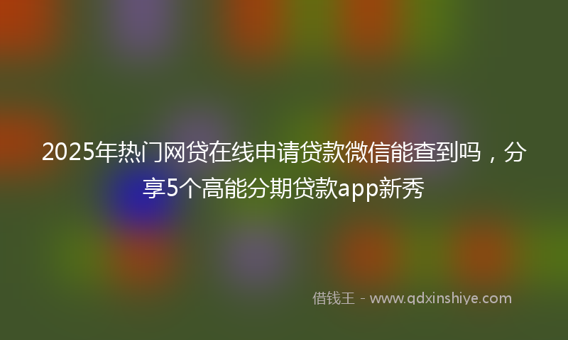 2025年热门网贷在线申请贷款微信能查到吗，分享5个高能分期贷款app新秀
