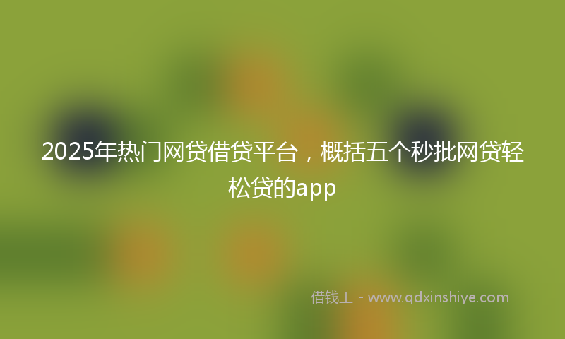 2025年热门网贷借贷平台，概括五个秒批网贷轻松贷的app