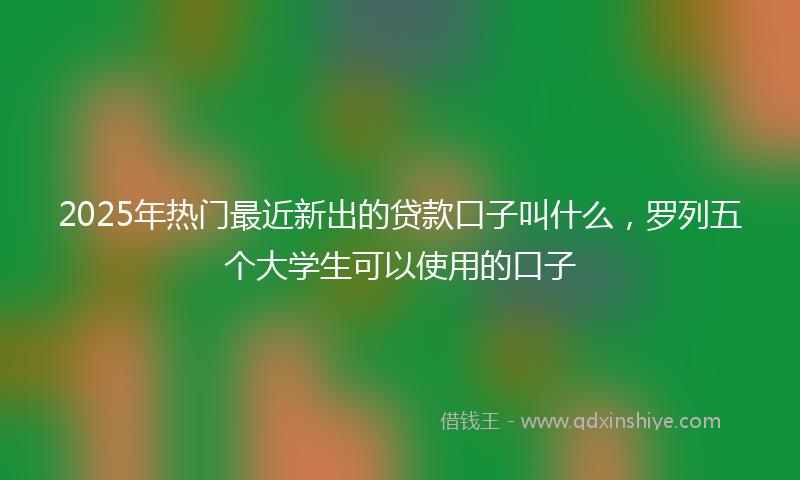 2025年热门最近新出的贷款口子叫什么，罗列五个大学生可以使用的口子