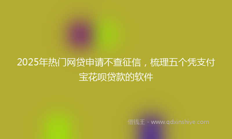 2025年热门网贷申请不查征信，梳理五个凭支付宝花呗贷款的软件
