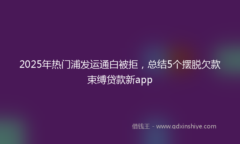 2025年热门浦发运通白被拒，总结5个摆脱欠款束缚贷款新app