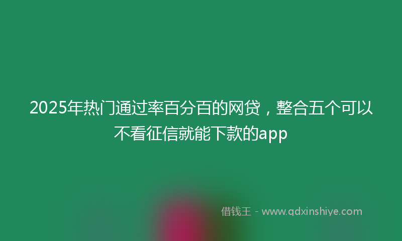 2025年热门通过率百分百的网贷，整合五个可以不看征信就能下款的app