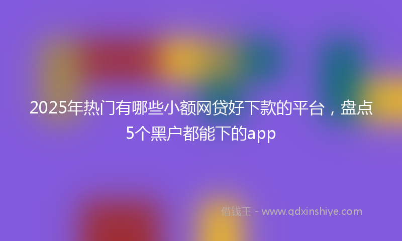 2025年热门有哪些小额网贷好下款的平台，盘点5个黑户都能下的app