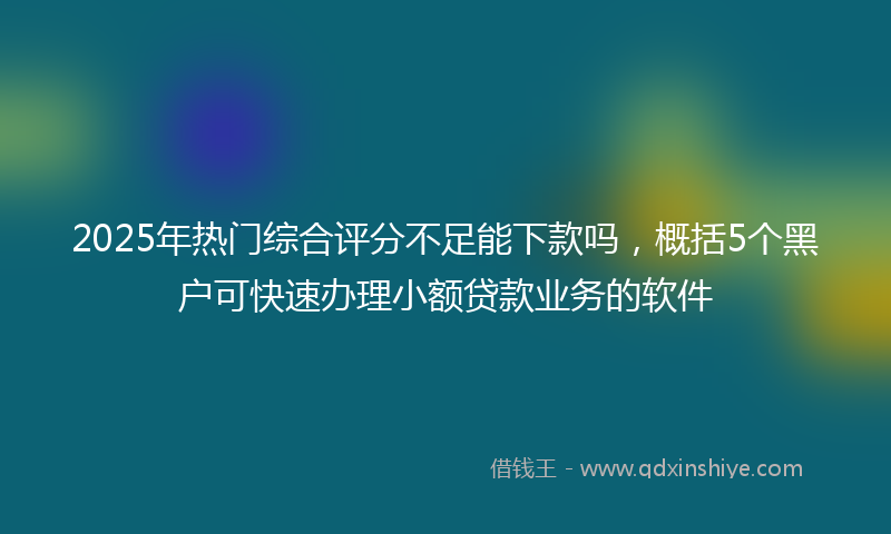 2025年热门综合评分不足能下款吗，概括5个黑户可快速办理小额贷款业务的软件