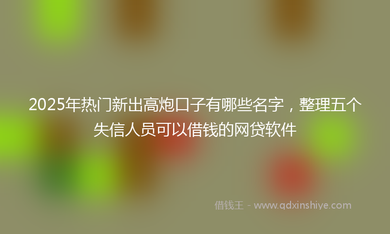 2025年热门新出高炮口子有哪些名字，整理五个失信人员可以借钱的网贷软件