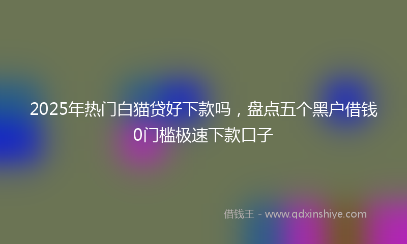 2025年热门白猫贷好下款吗，盘点五个黑户借钱0门槛极速下款口子