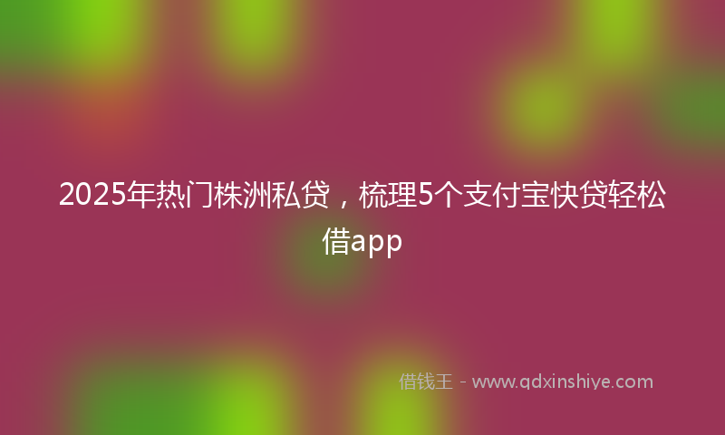 2025年热门株洲私贷，梳理5个支付宝快贷轻松借app