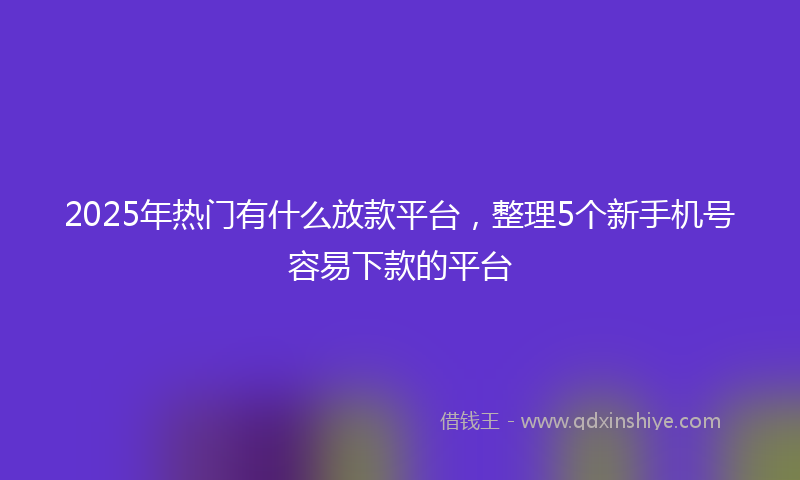 2025年热门有什么放款平台，整理5个新手机号容易下款的平台