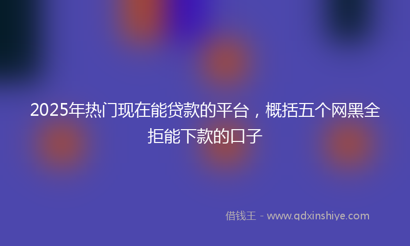2025年热门现在能贷款的平台，概括五个网黑全拒能下款的口子