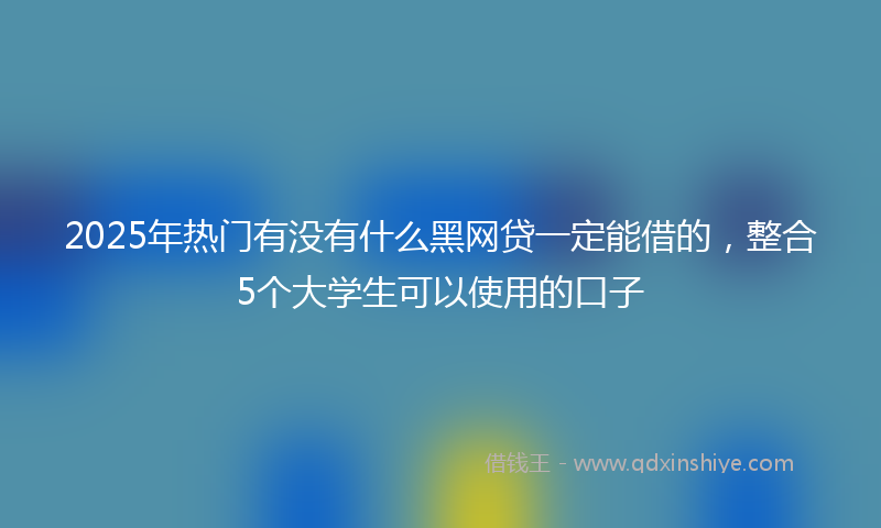 2025年热门有没有什么黑网贷一定能借的，整合5个大学生可以使用的口子