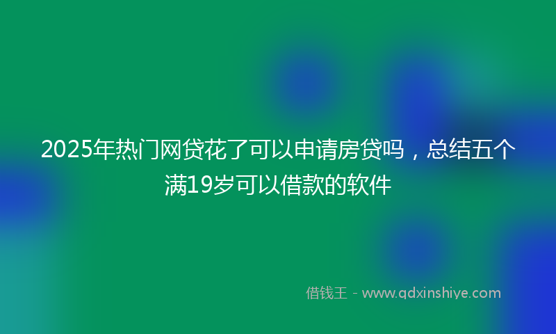 2025年热门网贷花了可以申请房贷吗，总结五个满19岁可以借款的软件