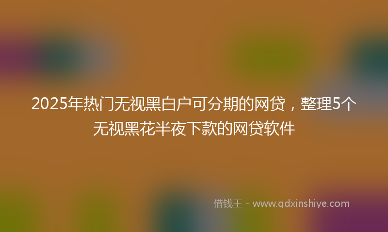 2025年热门无视黑白户可分期的网贷，整理5个无视黑花半夜下款的网贷软件