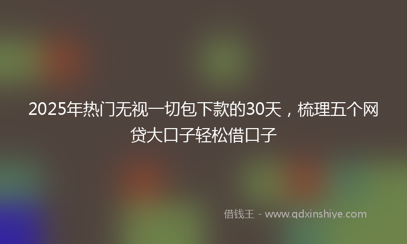 2025年热门无视一切包下款的30天，梳理五个网贷大口子轻松借口子
