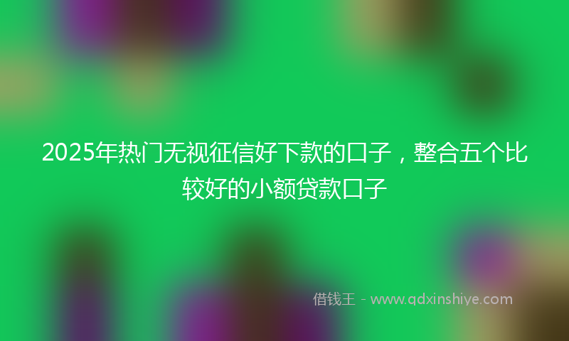 2025年热门无视征信好下款的口子，整合五个比较好的小额贷款口子