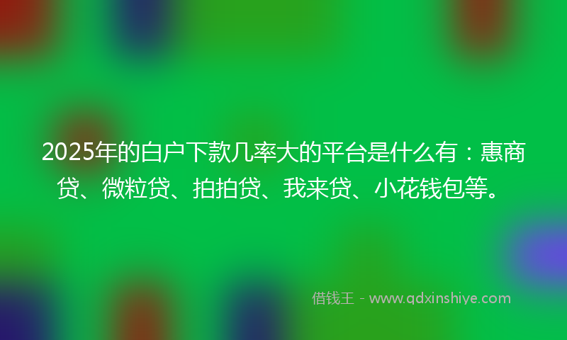 2025年的白户下款几率大的平台是什么有：惠商贷、微粒贷、拍拍贷、我来贷、小花钱包等。