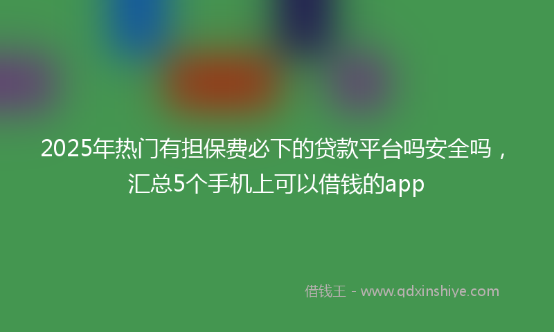 2025年热门有担保费必下的贷款平台吗安全吗，汇总5个手机上可以借钱的app