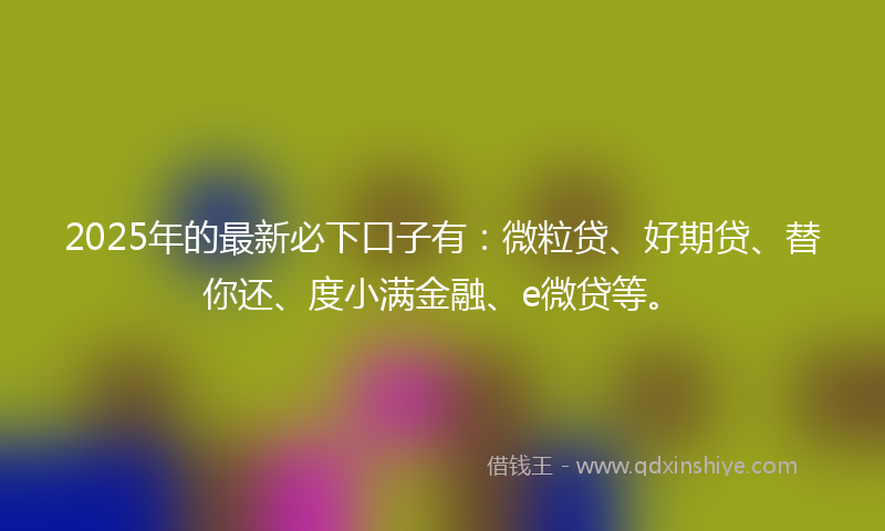 2025年的最新必下口子有：微粒贷、好期贷、替你还、度小满金融、e微贷等。