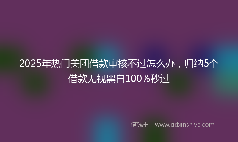 2025年热门美团借款审核不过怎么办，归纳5个借款无视黑白100%秒过