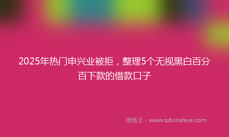 2025年热门申兴业被拒，整理5个无视黑白百分百下款的借款口子