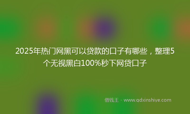2025年热门网黑可以贷款的口子有哪些，整理5个无视黑白100%秒下网贷口子