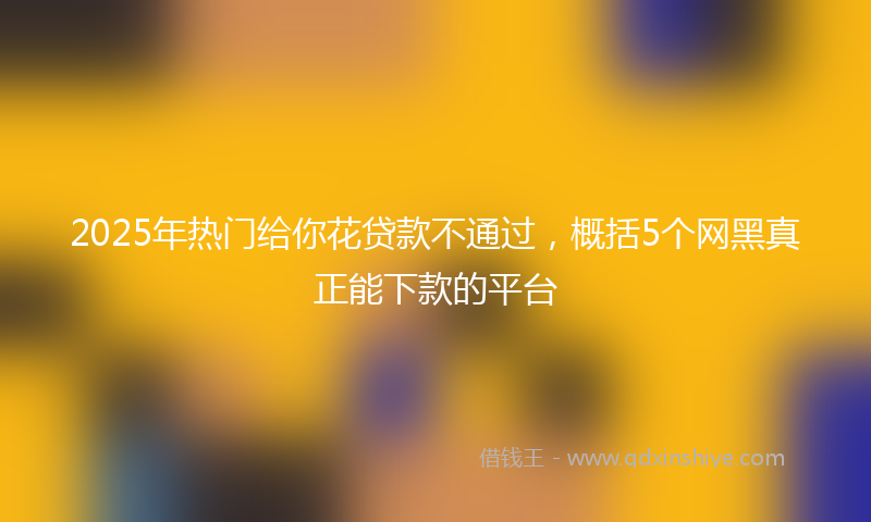 2025年热门给你花贷款不通过，概括5个网黑真正能下款的平台