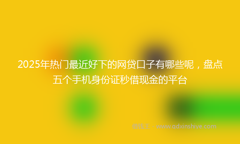 2025年热门最近好下的网贷口子有哪些呢，盘点五个手机身份证秒借现金的平台