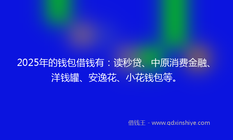 2025年的钱包借钱有：读秒贷、中原消费金融、洋钱罐、安逸花、小花钱包等。