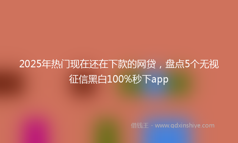 2025年热门现在还在下款的网贷，盘点5个无视征信黑白100%秒下app