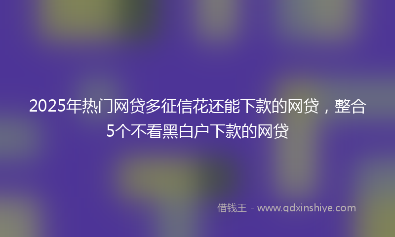 2025年热门网贷多征信花还能下款的网贷，整合5个不看黑白户下款的网贷
