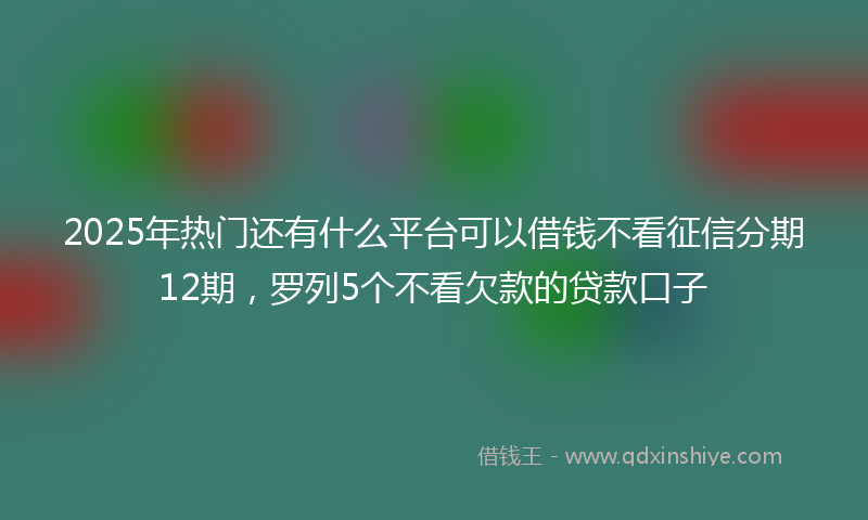 2025年热门还有什么平台可以借钱不看征信分期12期，罗列5个不看欠款的贷款口子