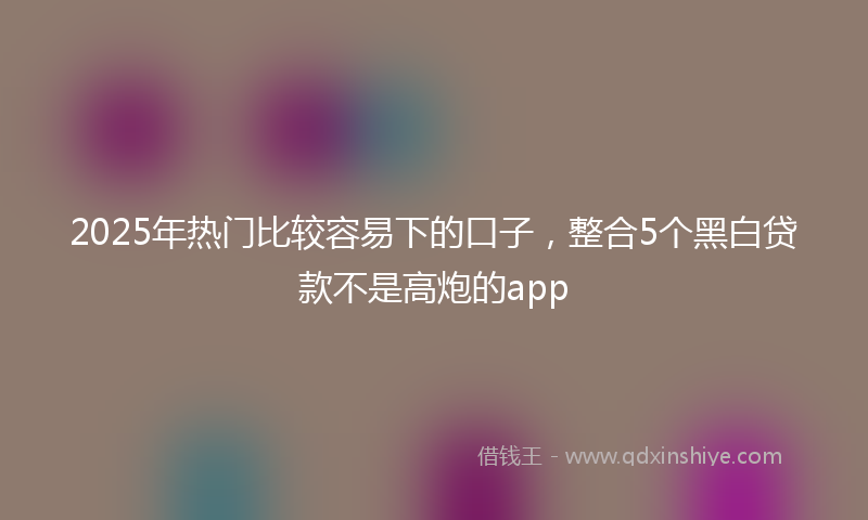 2025年热门比较容易下的口子，整合5个黑白贷款不是高炮的app