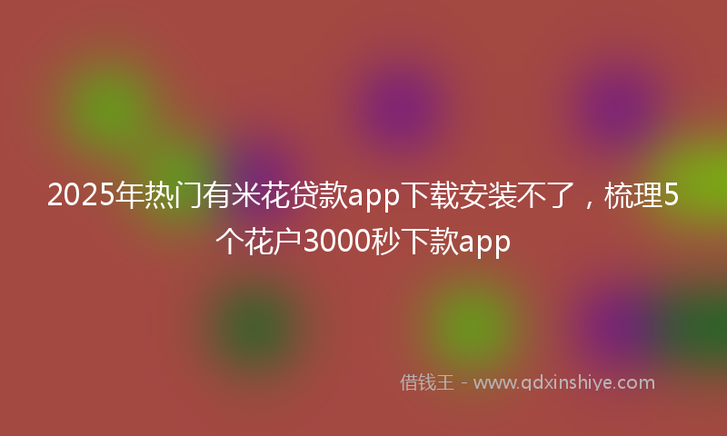 2025年热门有米花贷款app下载安装不了，梳理5个花户3000秒下款app