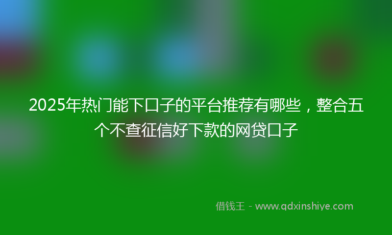 2025年热门能下口子的平台推荐有哪些，整合五个不查征信好下款的网贷口子
