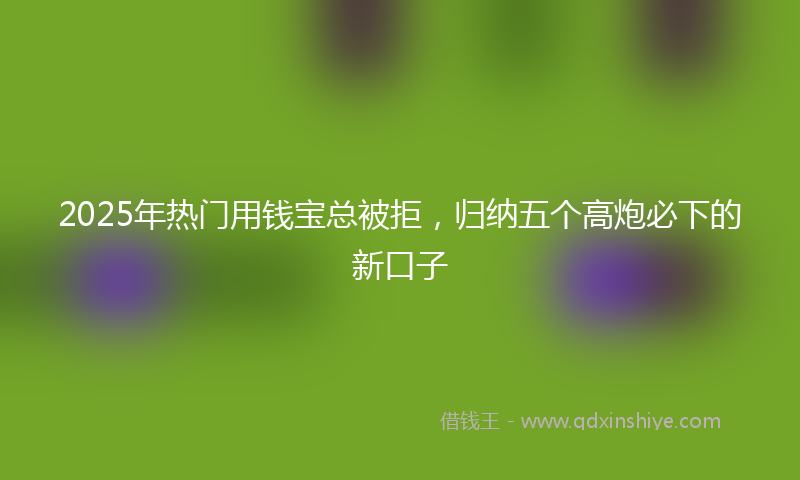 2025年热门用钱宝总被拒，归纳五个高炮必下的新口子