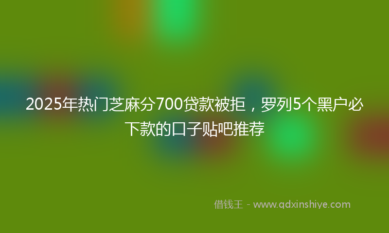2025年热门芝麻分700贷款被拒，罗列5个黑户必下款的口子贴吧推荐
