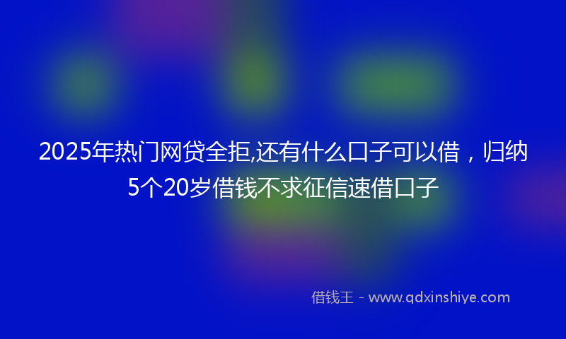 2025年热门网贷全拒,还有什么口子可以借，归纳5个20岁借钱不求征信速借口子