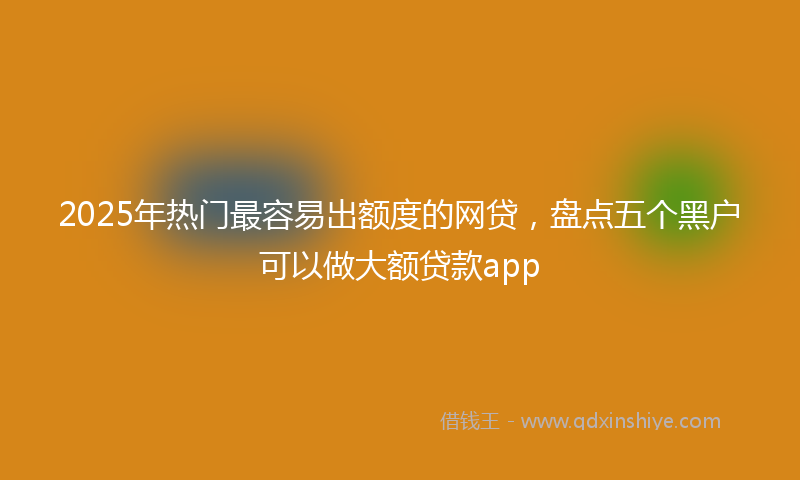 2025年热门最容易出额度的网贷，盘点五个黑户可以做大额贷款app