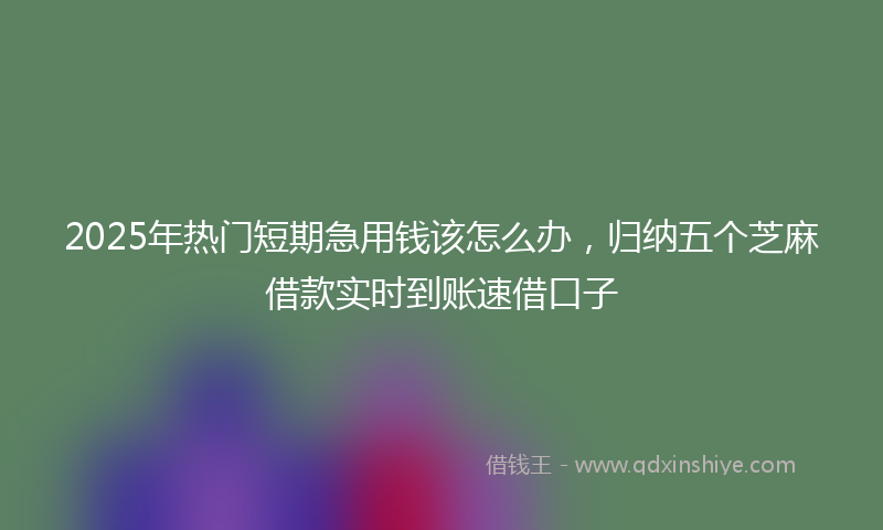 2025年热门短期急用钱该怎么办，归纳五个芝麻借款实时到账速借口子