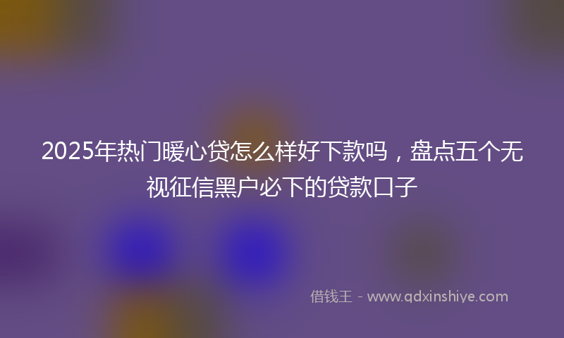 2025年热门暖心贷怎么样好下款吗，盘点五个无视征信黑户必下的贷款口子