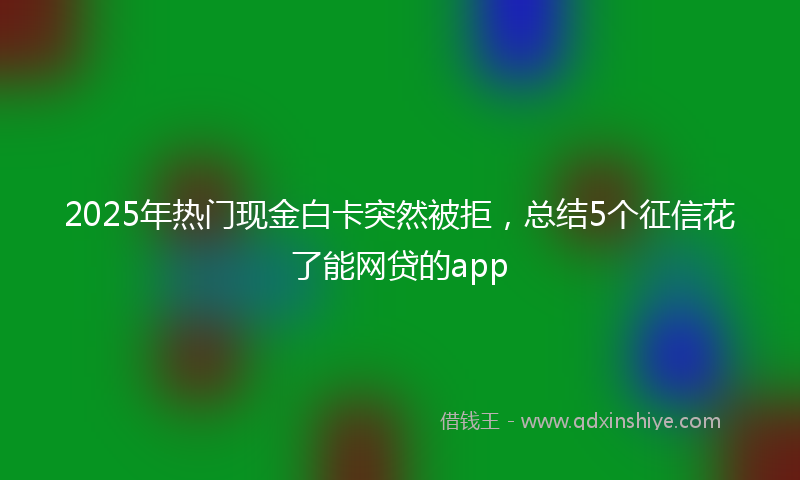 2025年热门现金白卡突然被拒，总结5个征信花了能网贷的app