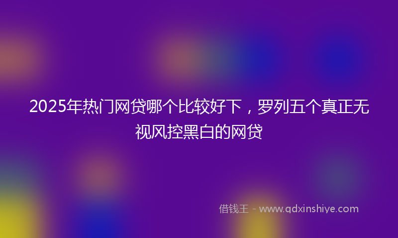 2025年热门网贷哪个比较好下，罗列五个真正无视风控黑白的网贷