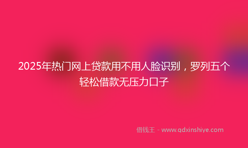 2025年热门网上贷款用不用人脸识别，罗列五个轻松借款无压力口子