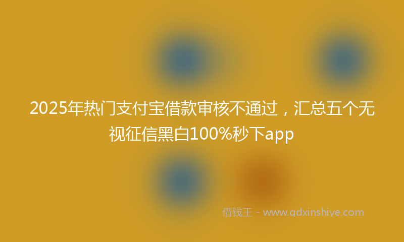 2025年热门支付宝借款审核不通过，汇总五个无视征信黑白100%秒下app