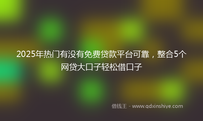 2025年热门有没有免费贷款平台可靠，整合5个网贷大口子轻松借口子