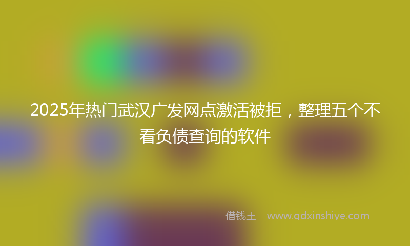 2025年热门武汉广发网点激活被拒，整理五个不看负债查询的软件