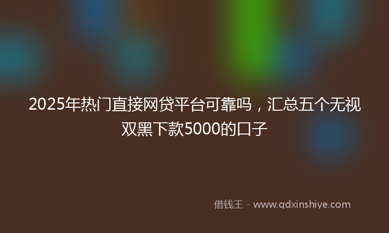 2025年热门直接网贷平台可靠吗，汇总五个无视双黑下款5000的口子