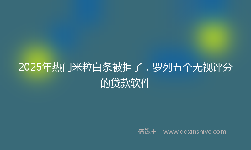 2025年热门米粒白条被拒了，罗列五个无视评分的贷款软件